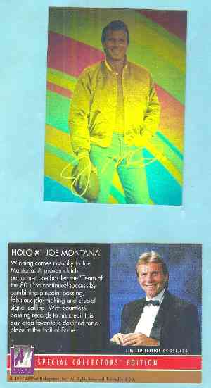 Joe Montana - 1991 Arena Hologram #1 - Lot of (20) Football cards value