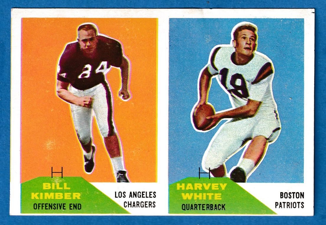 1960 Fleer Football - #  1/121 2-Card PANEL - Harvey White RC/Bill Kimber Football cards value