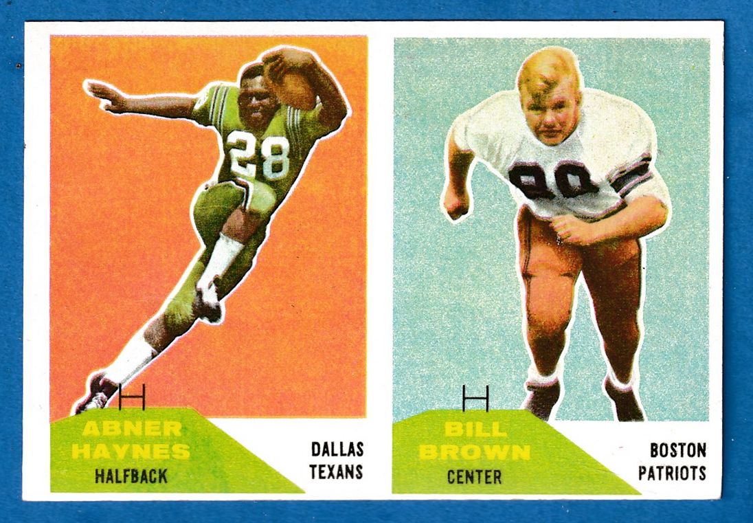 1960 Fleer Football - # 49/ 73 2-Card PANEL - Abner Haynes RC/Bill Brown Football cards value