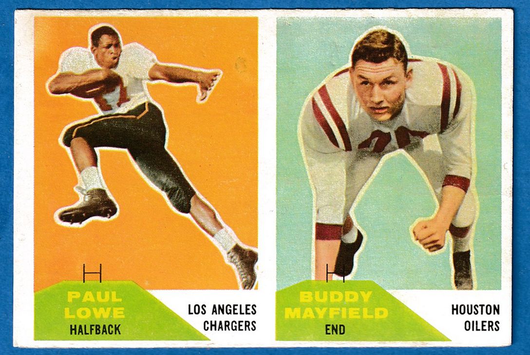 1960 Fleer Football - # 52/ 76 2-Card PANEL - Paul Lowe RC/Buddy Mayfield Football cards value
