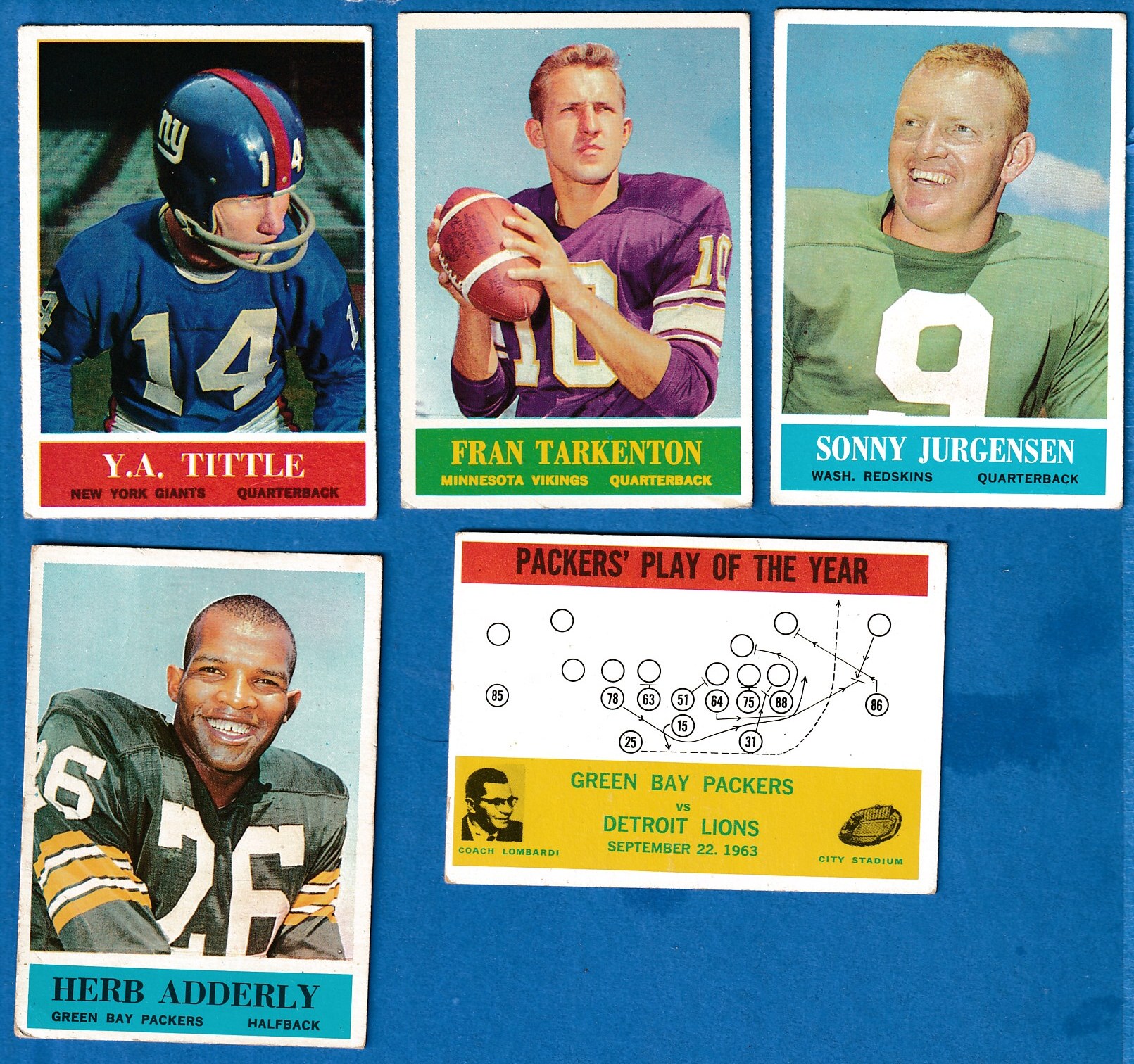 1964 Philadelphia FB #124 Y.A. Tittle [#] (NY Giants) Football cards value