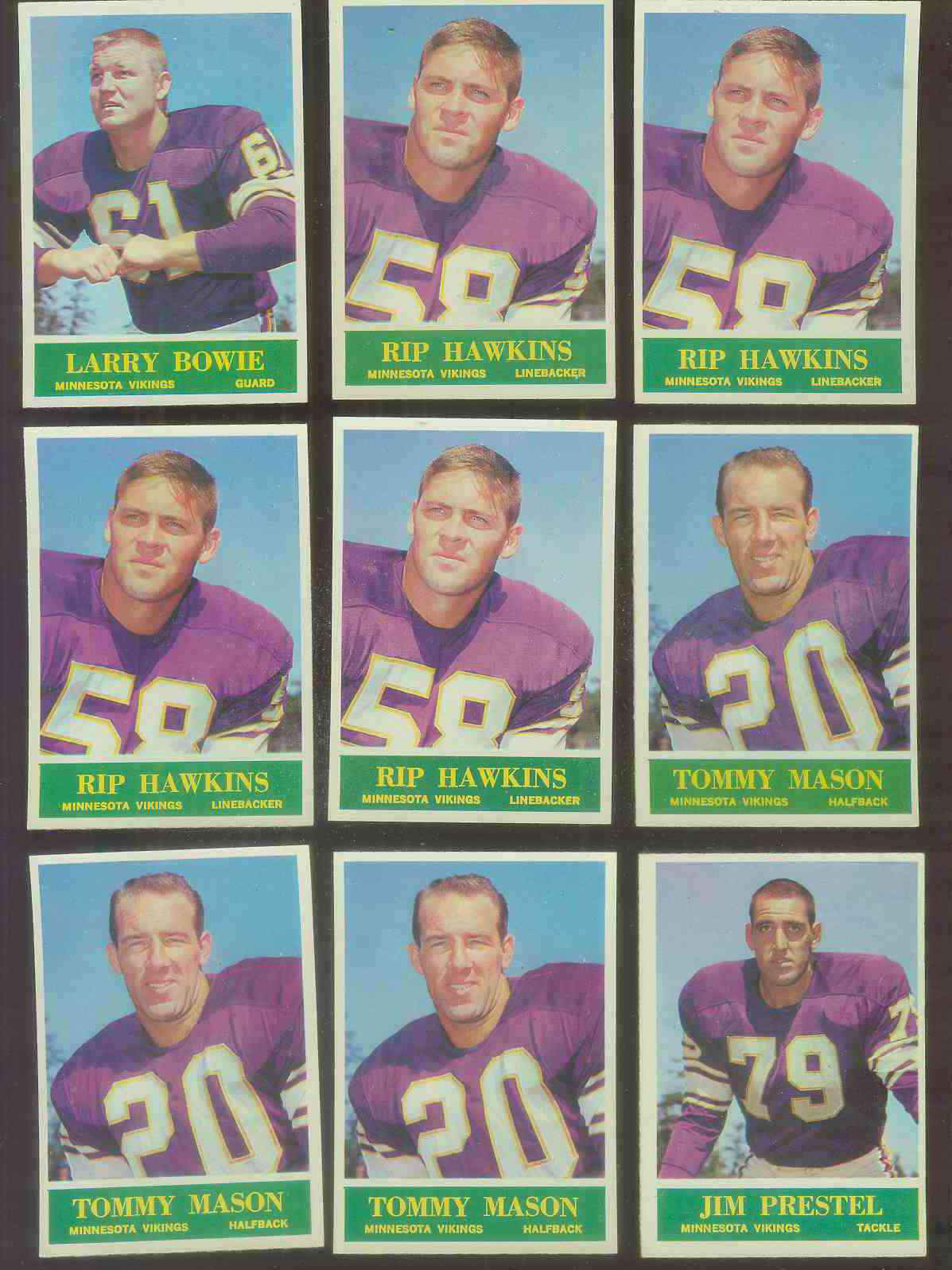 1964 Philadelphia FB #103 Rip Hawkins (Vikings) Football cards value