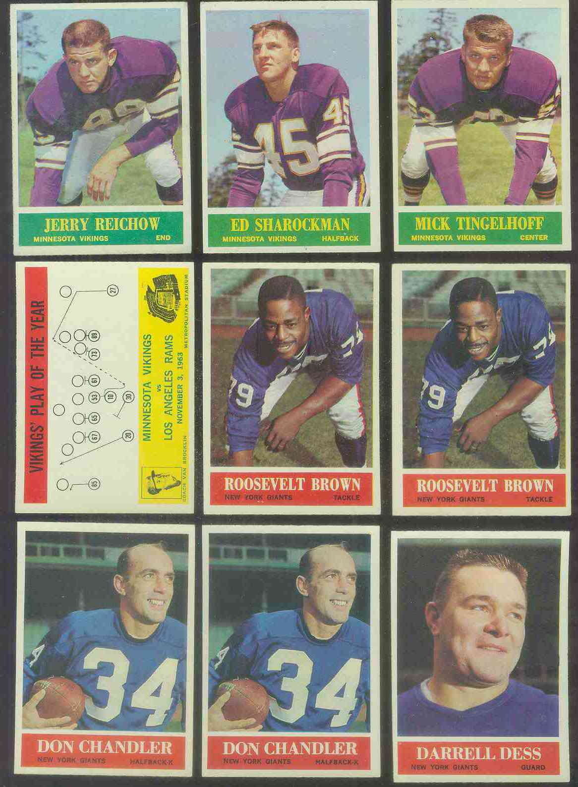 1964 Philadelphia FB #115 Don Chandler (NY Giants) Football cards value