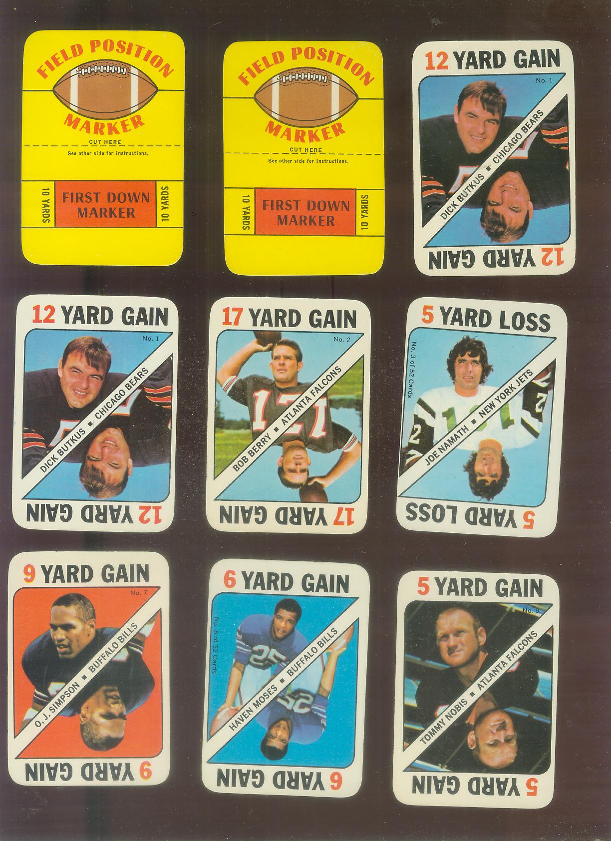 1971 Topps FB Game Insert # 1 Dick Butkus (Bears) Football cards value