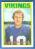 1972 Topps FB #225 Fran Tarkenton [#] (Vikings)