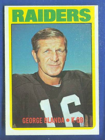 1972 Topps FB #235 George Blanda [#] (Raiders) Football cards value