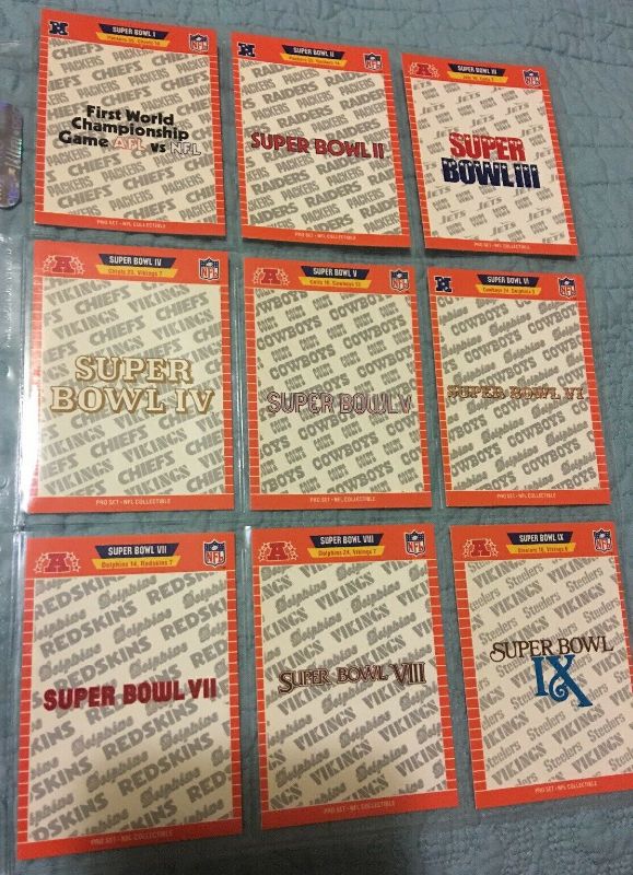 1990 Pro Set SUPER BOWL XXIV Football - COMPLETE ORANGE Set (24 cards)  cards value