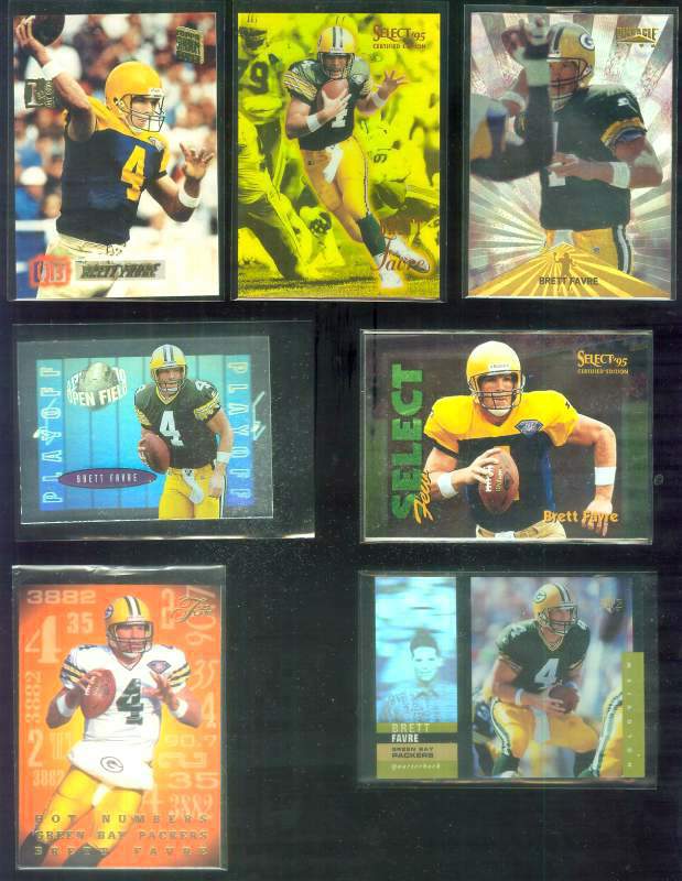 Brett Favre - 1996 Playoff Contenders 'Open Field' #1 MINI Holographic FOIL Football cards value