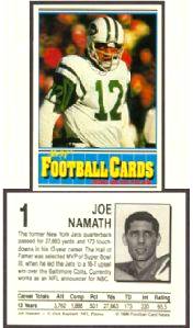 1990 Football Card News - Joe Namath - Lot of (25) (Jets) Football cards value