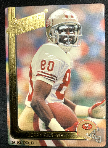 Jerry Rice - 1991 Action Packed #36G 24kt GOLD (49ers) Football cards value