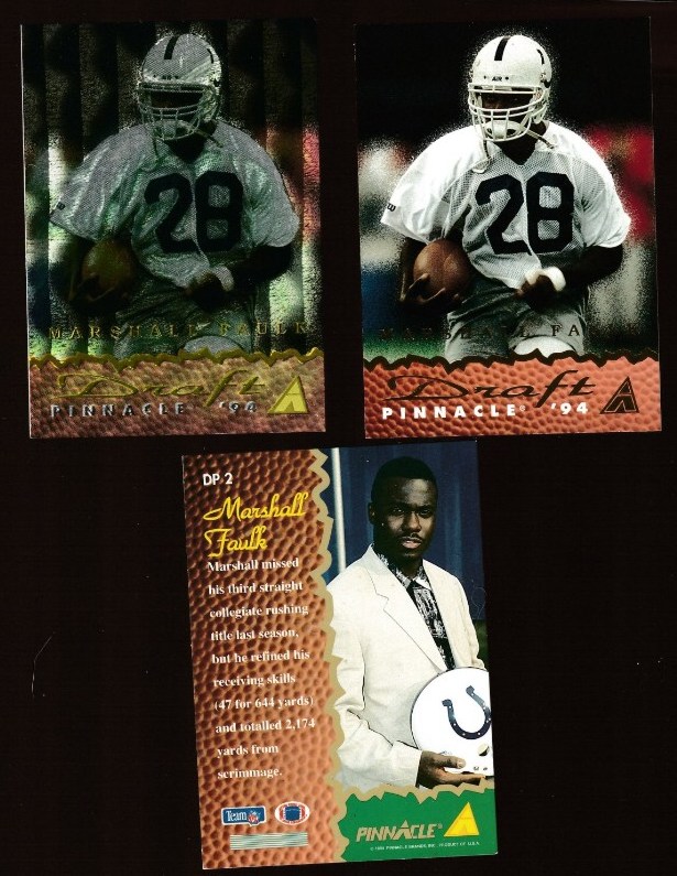 Marshall Faulk - 1994 Pinnacle Draft #DP2 DUFEX ROOKIE (Colts) Football cards value