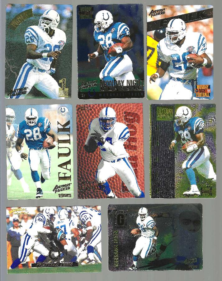 Marshall Faulk - Action Packed (1994-1996) - Lot of (8) different ! Football cards value