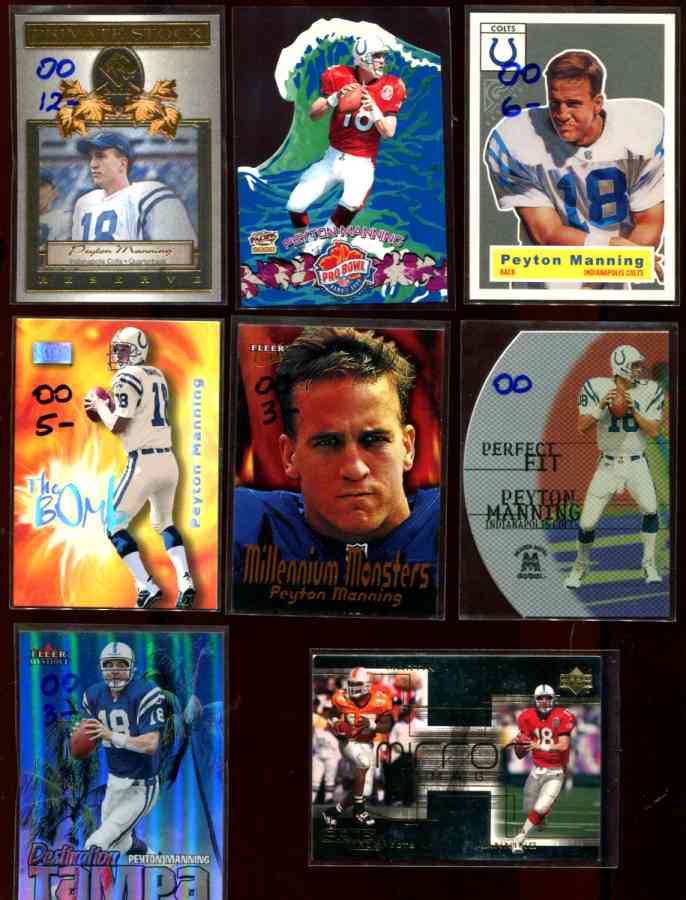Peyton Manning - 1999 Molten Metal SILVER 'Perfect Fit' #10 Football cards value