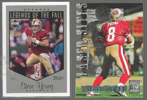 Steve Young - 1999 Upper Deck Retro 'Legends...Fall' #L9 5ILVER [#/75] Football cards value