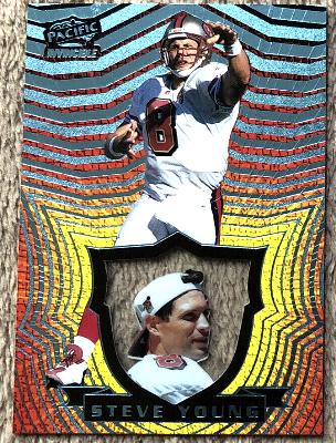 Steve Young - 1997 Pacific Invincible #135 PLATINUM BLUE (49ers,HOF) Football cards value