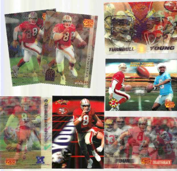 Steve Young -  SPORTFLICS/SPORTFLIX - Lot (7) diff. w/scarce ARTIST's PROOF Football cards value