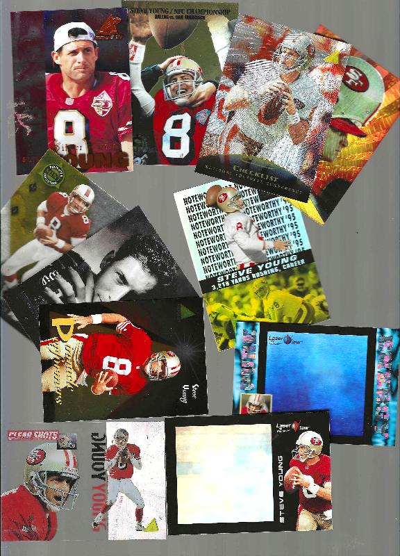 Steve Young -  PINNACLE - Lot of (11) INSERTS & Parallel Issues Football cards value