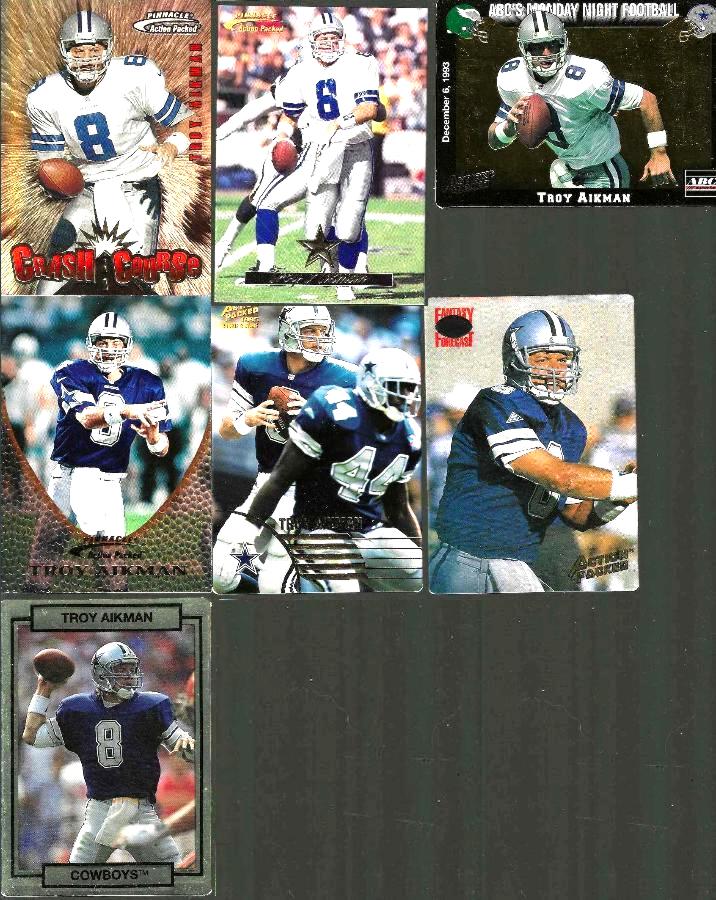 Troy Aikman - ACTION PACKED (1990-1997) - Lot of (8) with (3) inserts Football cards value
