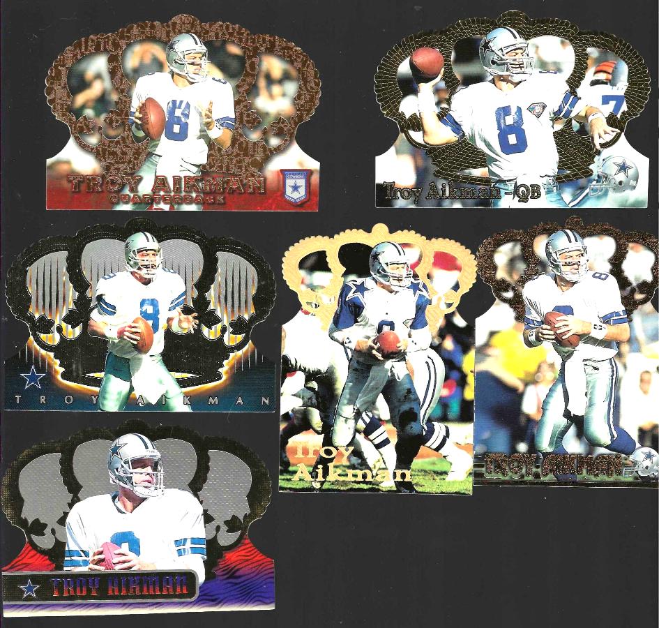 Troy Aikman - GC:  Lot of (6) different GOLD CROWN DIE-CUTS ! Football cards value