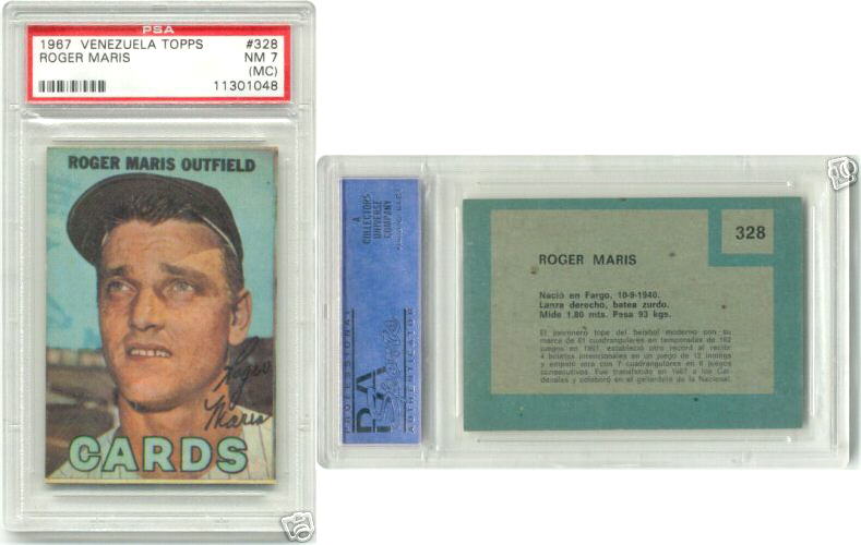 1967 Topps VENEZUELAN #328 ROGER MARIS (Cardinals)  cards value