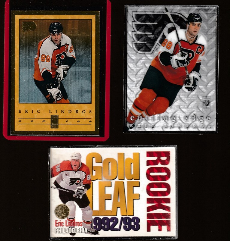 Eric Lindros - 1995-96 Donruss Elite 'Cutting Edge' #1 [#/2500] Hockey cards value