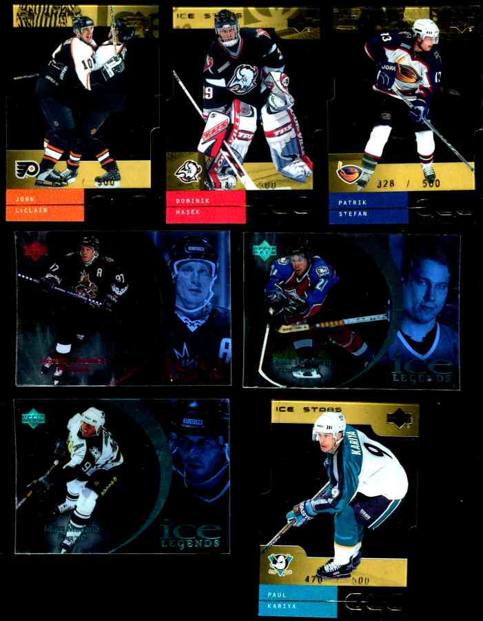 1997-2001 Upper Deck 'ICE' - Lot of (7) parallel issue inserts Hockey cards value