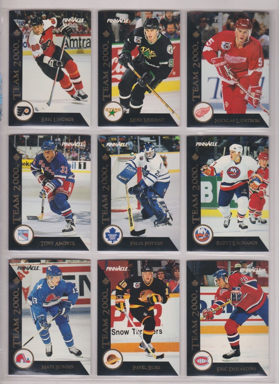 1992-93 Pinnacle TEAM 2000 - COMPLETE SET - Each in Snap-Tite Holder (30) Hockey cards value
