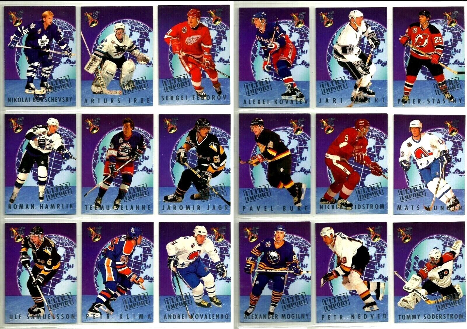 1992-93 Ultra - Ultra Import - Complete insert set (25 cards) Hockey cards value