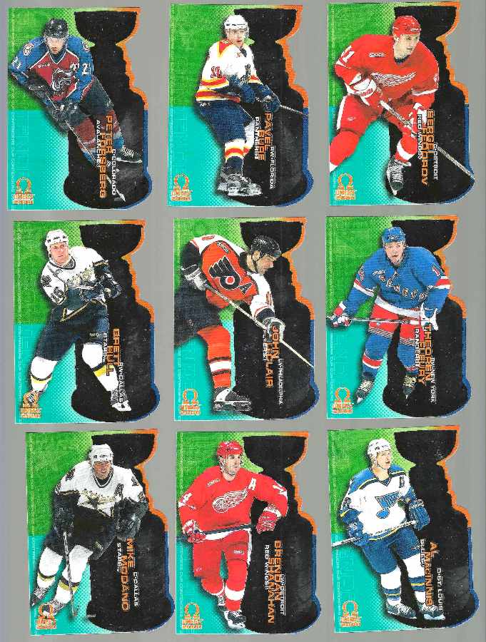 1999-00 Pacific Omega  CUP CONTENDERS - Lot of (9) with SuperStars ! Hockey cards value