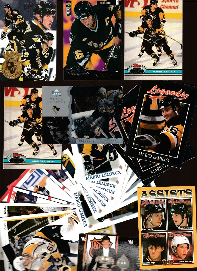 Mario Lemieux -  Lot of (83) assorted cards (Penguins) Hockey cards value