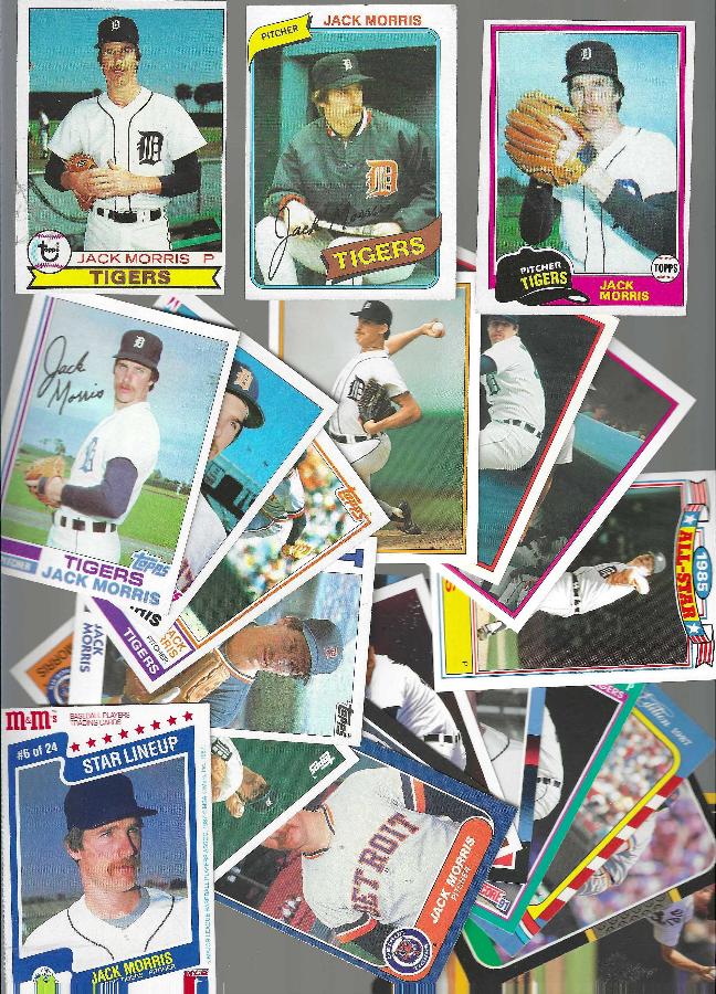 Jack Morris *** COLLECTION (1978-91) *** - Lot (49) different + (57) dups  cards value