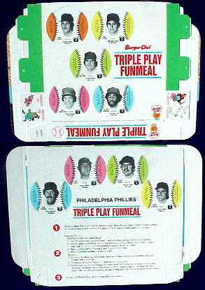 Phillies - 1977 Burger Chef UNFOLDED Funmeal Box COMPLETE TEAM SET  cards value