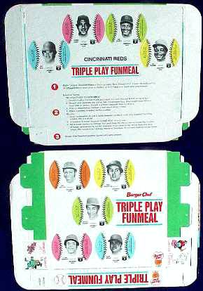 Reds - 1977 Burger Chef UNFOLDED Funmeal Box COMPLETE TEAM SET  cards value