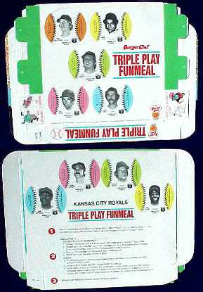 Royals - 1977 Burger Chef UNFOLDED Funmeal Box COMPLETE TEAM SET  cards value