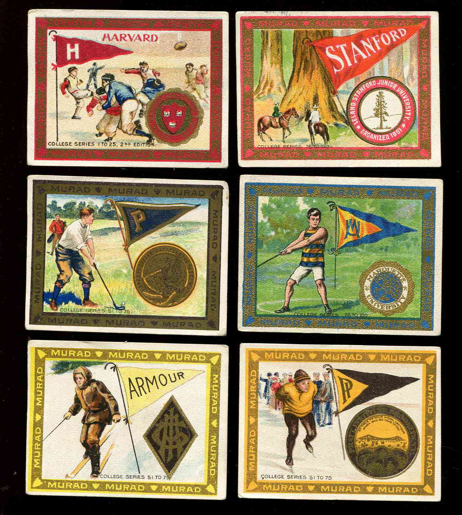 1909-1910 T51 Murad College Series - Purdue (With a GOLFER!) Non-Sport cards value