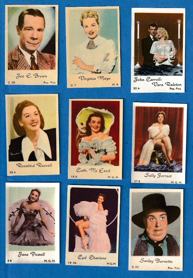1950's Dutch/Swedish - Lot of (9) Movie Star cards Non-Sport cards value