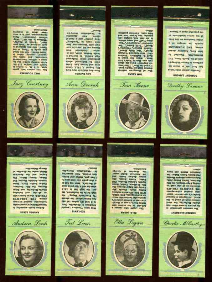 1935 Diamond Matchbook Movie Stars GREEN - Inez Courtney Non-Sport cards value