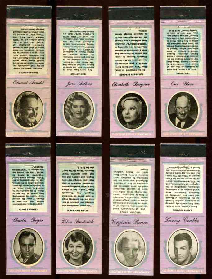 1935 Diamond Matchbook Movie Stars PURPLE - Eric Blore Non-Sport cards value