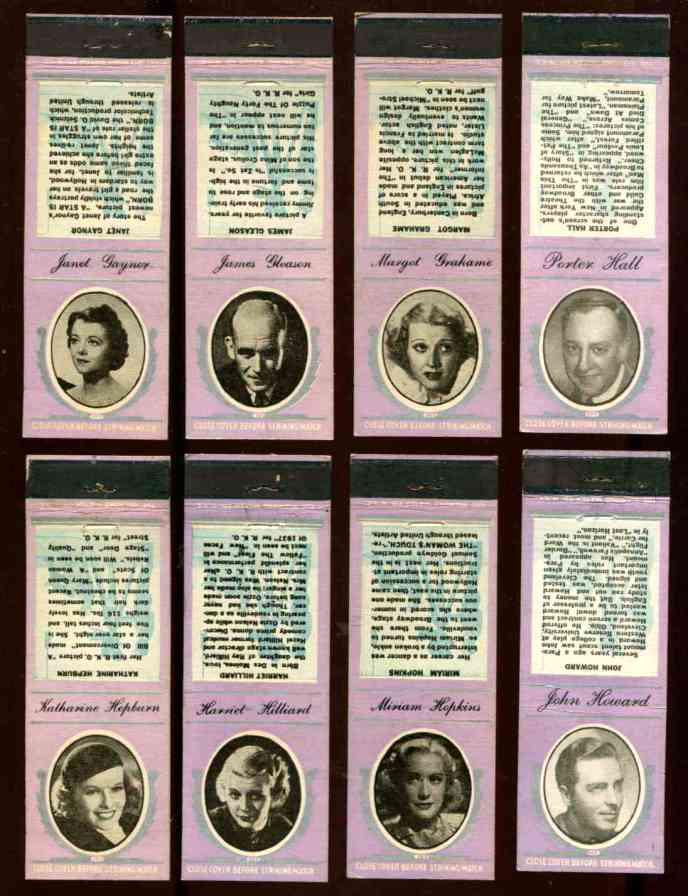 1935 Diamond Matchbook Movie Stars PURPLE - James Gleason Non-Sport cards value