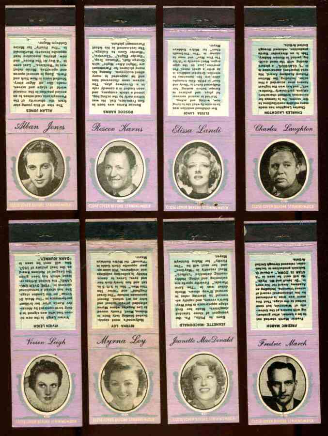 1935 Diamond Matchbook Movie Stars PURPLE - Roscoe Karns Non-Sport cards value