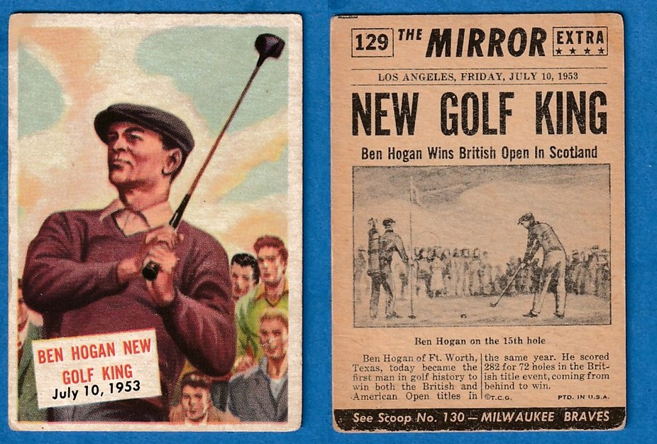 1954 Topps SCOOPS #129 Ben Hogan 'New Golf King' (July 10,1953) Non-Sport cards value