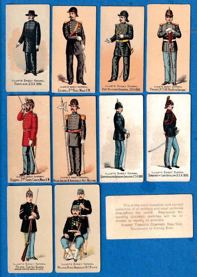 1880's  Kinney Tobacco Co. Military - Lot of (10) different Non-Sport cards value