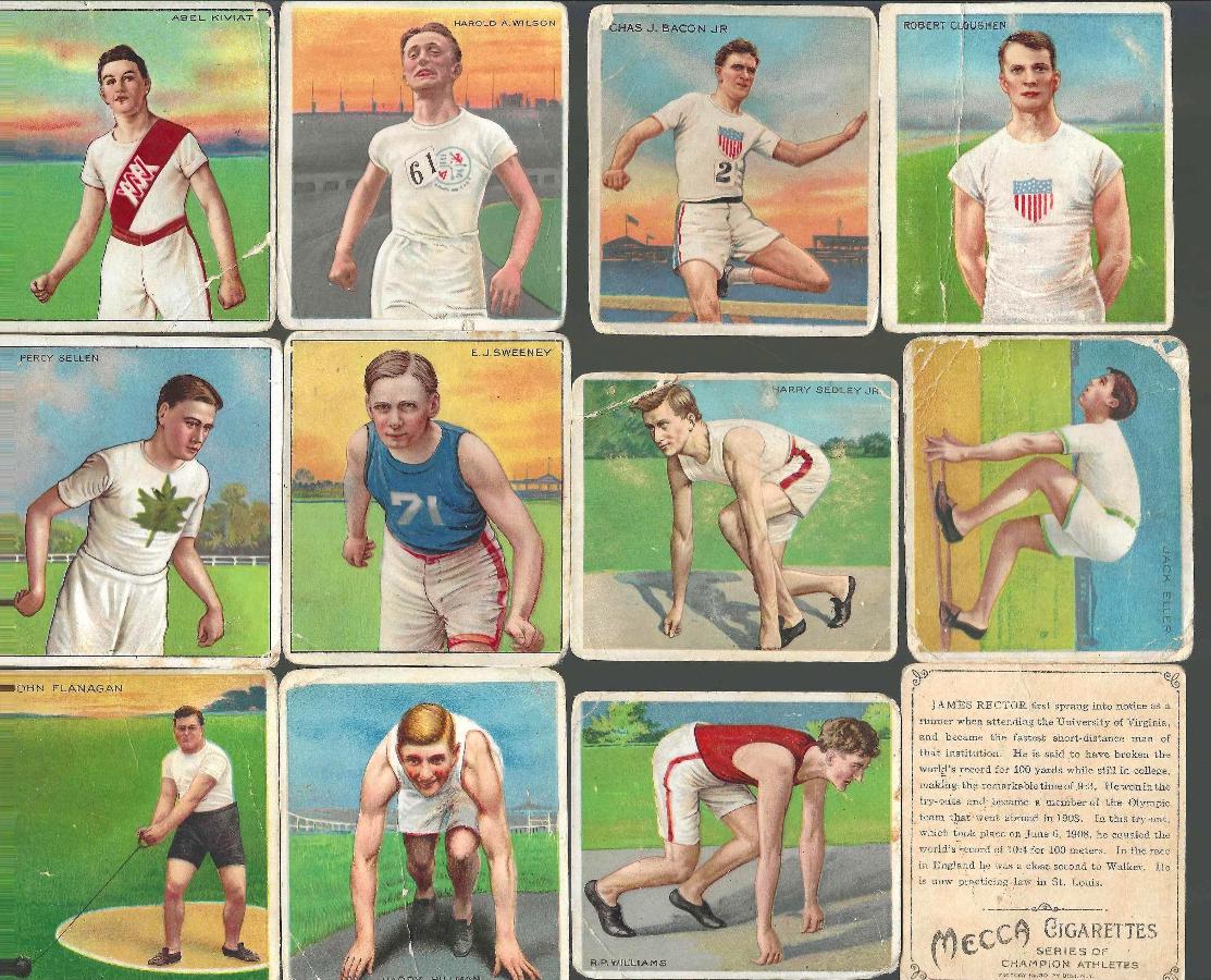 Early 1900's T218 MECCA TOBACCO - Lot of (12) Champion Athletes [TRACK] [ Non-Sport cards value