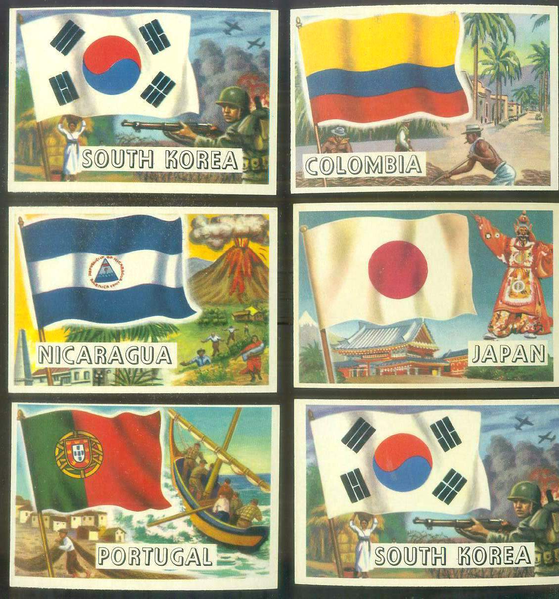 1956 Topps FLAGS of the World #45 Nicaragua Non-Sport cards value
