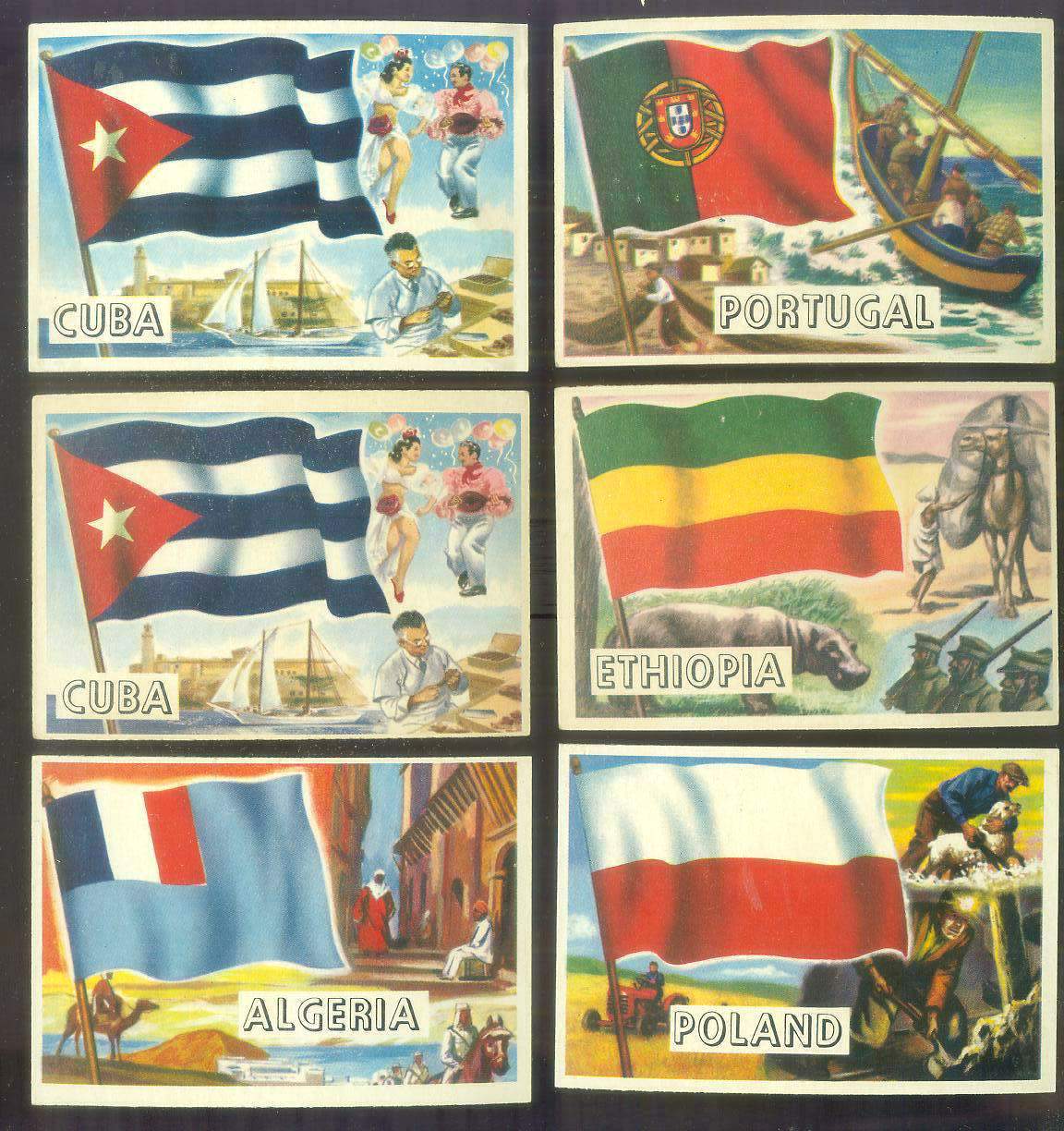 1956 Topps FLAGS of the World #50 Cuba Non-Sport cards value