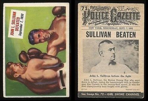 1954 Topps SCOOPS # 71 John L. Sullivan Defeated [BOXING] Non-Sport cards value