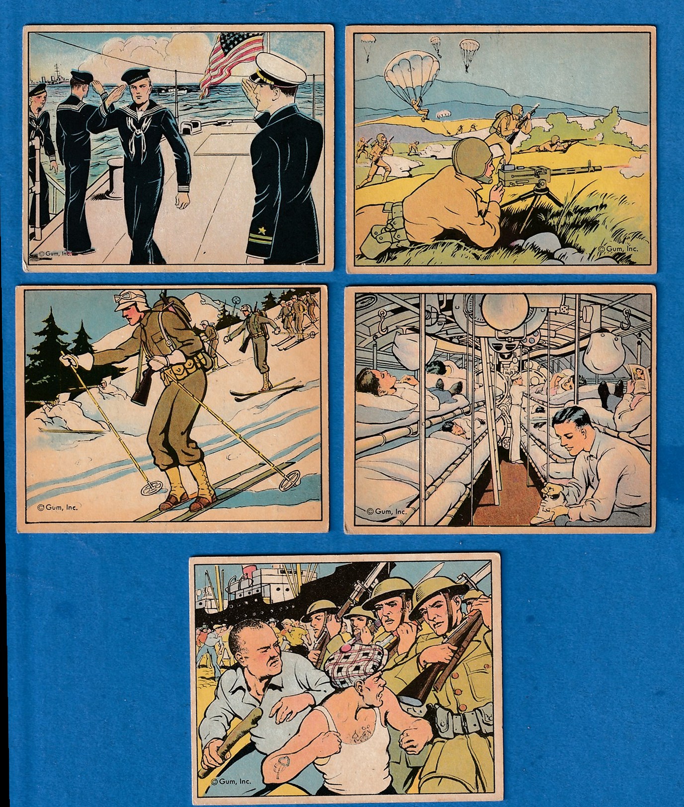 1941 Gum  Inc. UNCLE SAM's - Lot of (5) different Non-Sport cards value