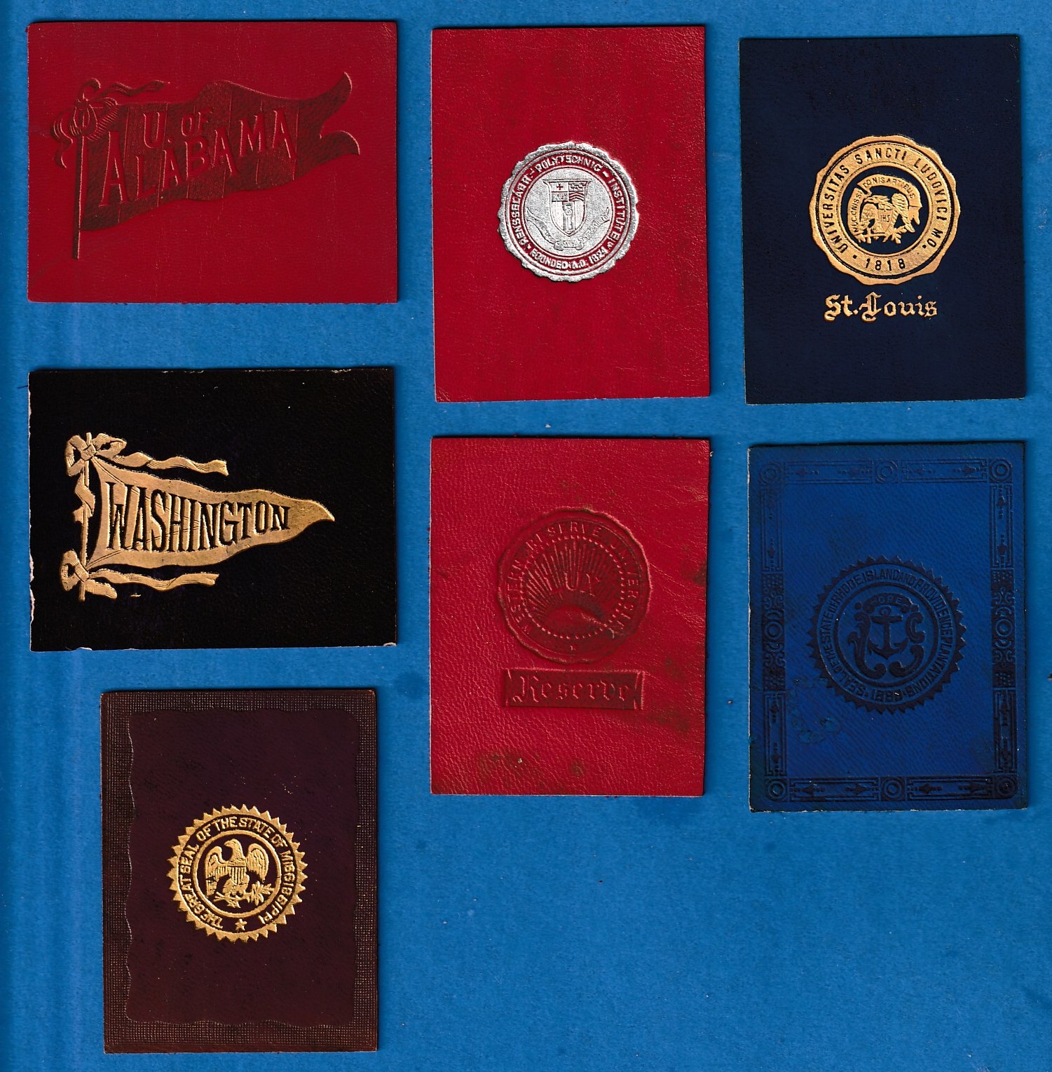 1910-1914 State Seals Series LEATHER - Rhode Island Non-Sport cards value