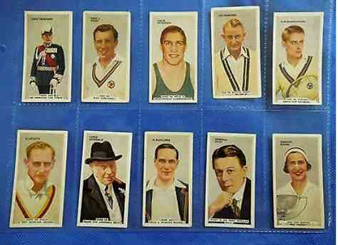 1935 'In the PUBLIC EYE' - Complete set (54) (Godfrey Phillips, England) Non-Sport cards value