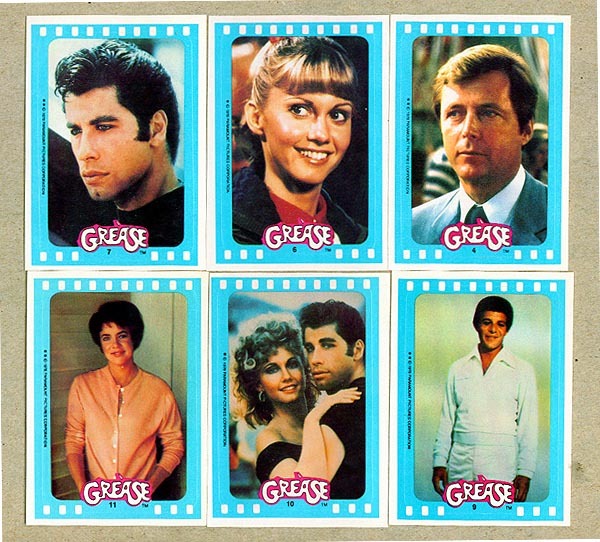 1978 Topps GREASE - STICKERS Blue-Border Inserts - COMPLETE SET (11) Non-Sport cards value